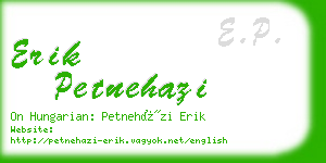 erik petnehazi business card